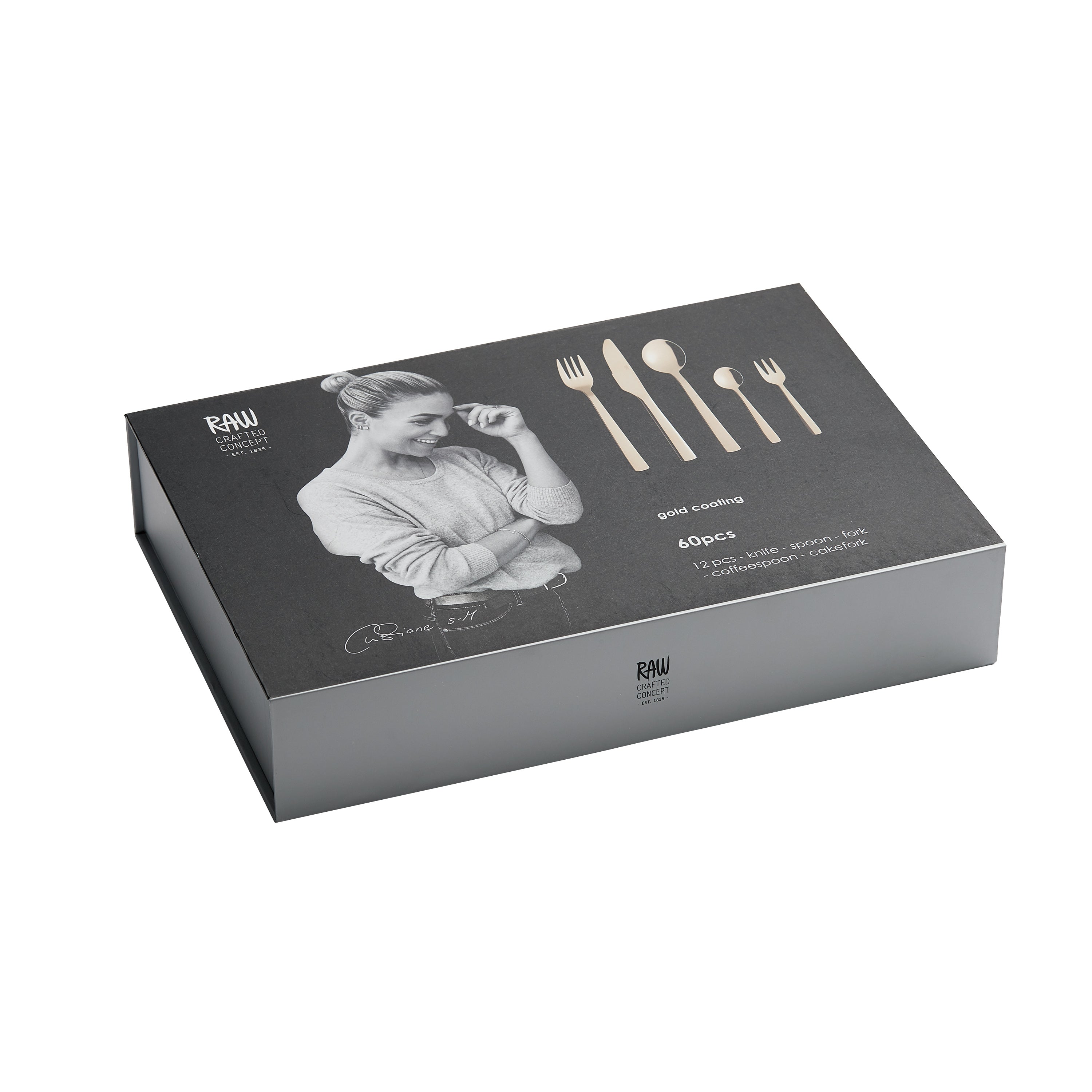 Bestiksæt, guldfarvet - 60 dele